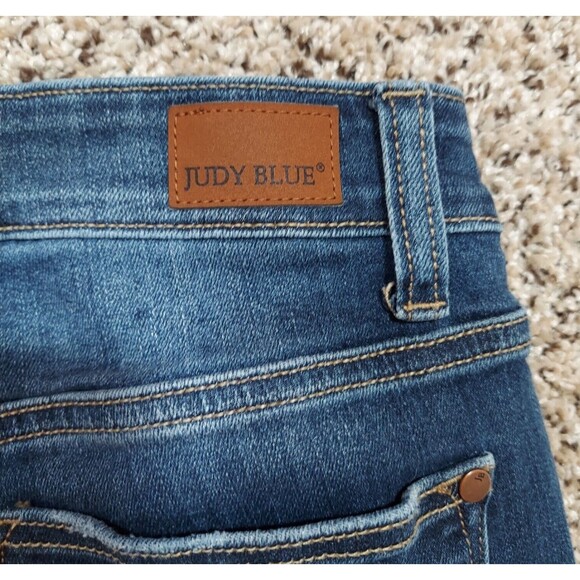 Judy Blue Jeans Womens 1/25 26x25 Skinny Fit Blue Distressed Whiskered Stretch - Picture 9 of 11